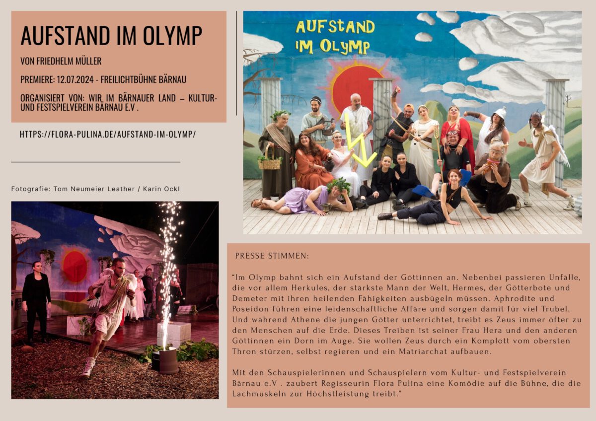 Flora Pulina Regie "Aufstand im Olymp"